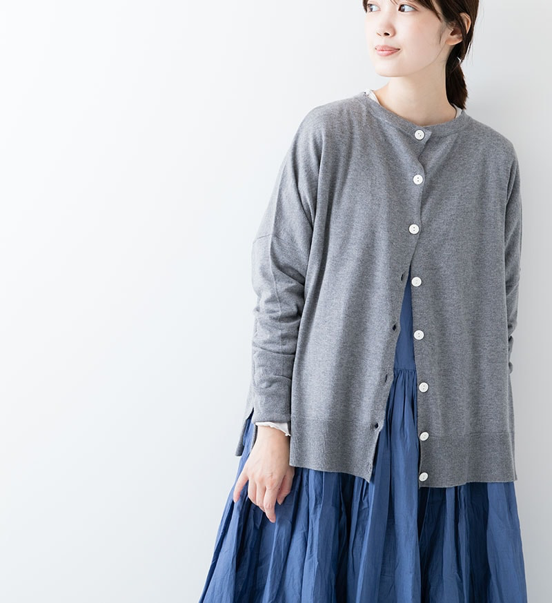 Veritecoeur Cotton-Silk-Cashmere 2Way Cardigan