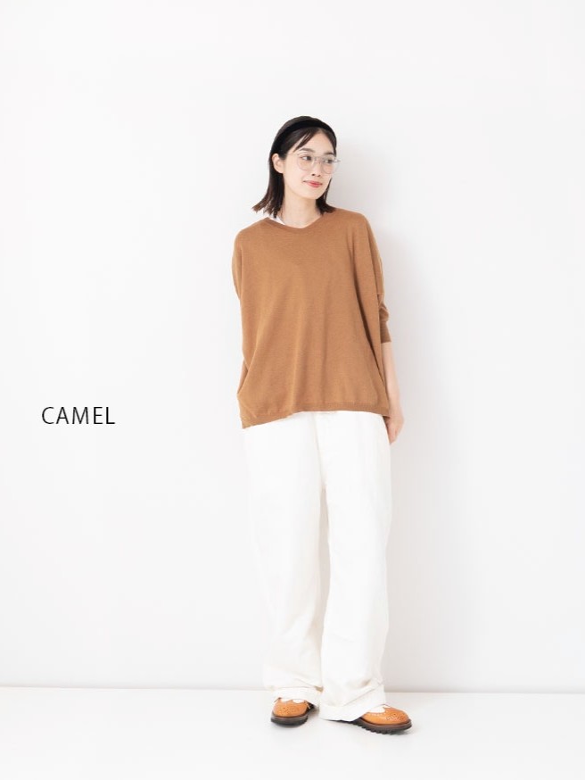 V-Neck Silk Cashmere Cotton Pullover