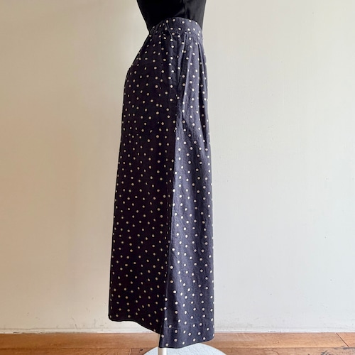 Kyoko NAVY DOTS Denim Linen Pants