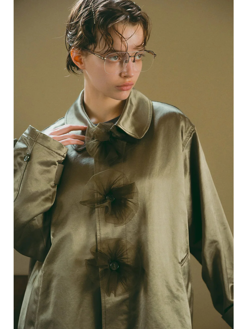Flower Balmacaan Coat
